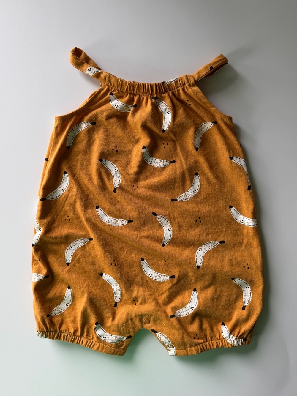 PL Baby Yellow Banana Print Sleeveless Romper